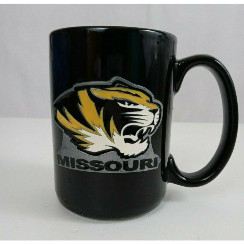 NCAA Missouri Tigers Black Coffee Cup With 3D Tiger Logo 4.5" Tall x 4.5" Wide